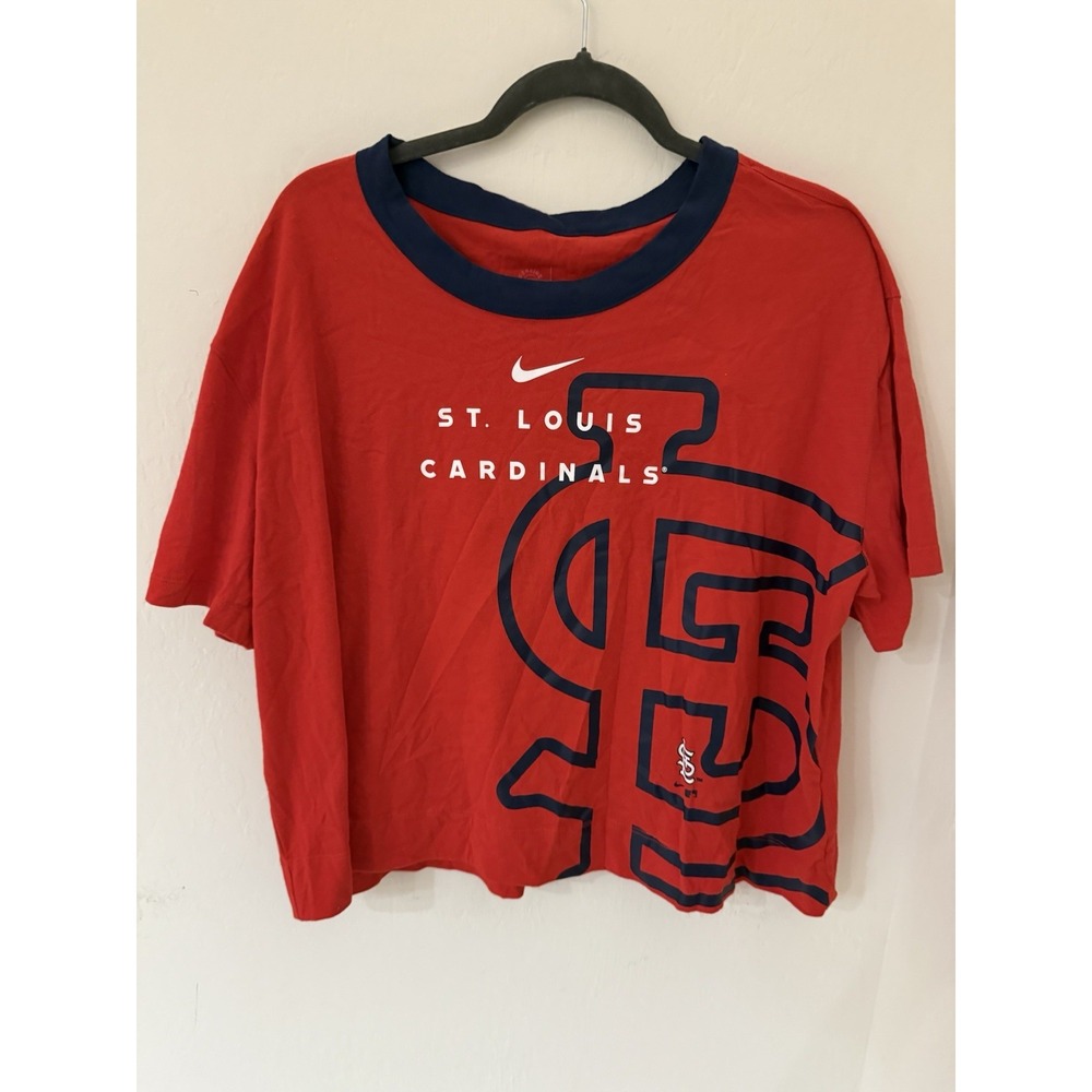 Women's St. Louis Cardinals Nike Red/Navy Team First Boxy T-Shirt XL NWT